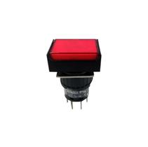 Botão 16Mm 2 Rev Led 24V Vermelho P16Bl - Metaltex