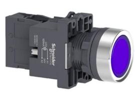 Botao 22mm plastico ilumi. led 24 vcc azul