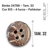Botão 24786 Tam. 32 Cor 813 4 furos Poliéster Botão 24786 Tam. 32 Cor 813 4 furos Poliéster
