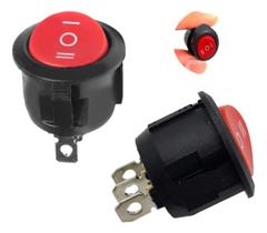 Botão 3 Posições Liga Desliga Chave Gangorra Bivolt Ofa Amb Vermelho
