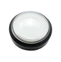 BOTAO ARCADE FLIPERAMA ILUMINADO 100mm - BRANCO - COM RESSALTO (OVAL)