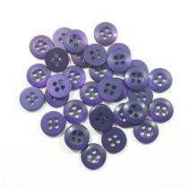 Botão Azul 10mm 4 Furos Plástico ABS Brilho 50Un 100Un 200Un confecção roupas artesanato casaco Botões 44406V