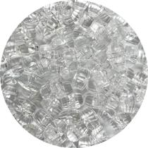 Botão Barril 16x13mm Facetado Transparente 50pçs 105g