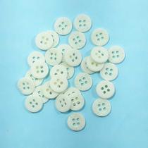 Botão Branco 11mm 4 Furos Plástico Abs Fosco 50Un 100Un 200Un confecção roupas artesanato casaco Botões 44438V