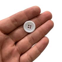 Botão Branco 4 Furos 20mm Costura - 200 peças