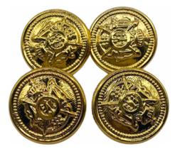 Botão Brasão - Imperial - Tam 24 - Dourado - Kit 10 Unidades