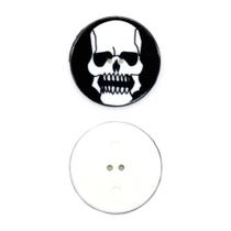 Botão Caveira Branco/Preto - 1 unid