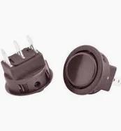 Botao/ chave gangorra redonda tictac liga desliga marrom