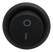 Botão Chave Interruptor Redondo Bolinha 2 Polos Preto