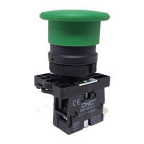 Botão Cogumelo 40mm 400V 10A CNC Verde Modelo Lay5-ec31