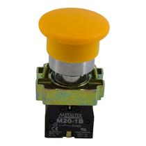 Botão Cogumelo Pulsador Amarelo 1NF Metaltex