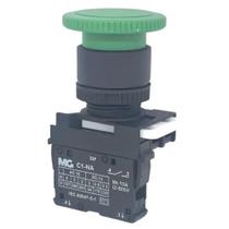 Botão Cogumelo Pulsador Curto 1na Verde Margirius