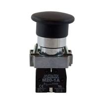 Botão Cogumelo Pulsador Preto Metaltex