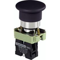 Botão Cogumelo Tramontina TRP2-BC22 1NF Preto com Base de Metal Botão Cogumelo Tramontina TRP2-BC22 1NF Preto com Base de Metal