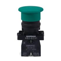 Botão Cogumelo XB2-EC31 De Plástico Sem Trava 1NA Verde Sibratec Botão Cogumelo XB2-EC31 De Plástico Sem Trava 1NA Verde Sibratec