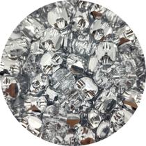 Botão de Acrílico Transparente 14mm Base Prata 100pçs 80g