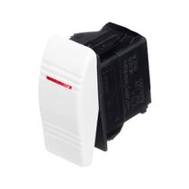 Botão De Buzina Momentâneo Branco LED Vermelho 12V