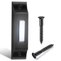 Botão de campainha Enhon LED de metal iluminado montado na parede preto