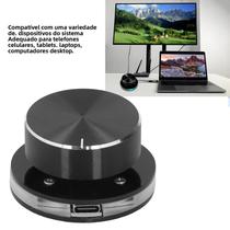 Botão De Controle De Volume USB RGB Rotativo 360 Graus Controlador Multimídia Para PC Plug And Play Botão De Controle De Volume USB RGB Rotativo 360 Graus Controlador Multimídia Para PC Plug And Play
