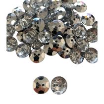 Botão De Costura Prata 2 Furos 13mm - 50 unidades