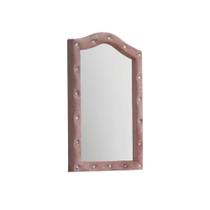 Botão de cristal em tecido rosa arqueado Yardlio Home Mirror