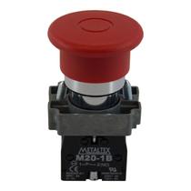 Botão De Emergência Cogumelo Vermelho 1NF Metaltex Botão De Emergência Cogumelo Vermelho 1NF Metaltex
