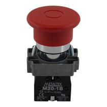 Botão De Emergência Cogumelo Vermelho 1NF Metaltex