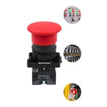 Botão De Emergência Xb2 Plástico Vermelho Ec42 Pulsante 1nf
