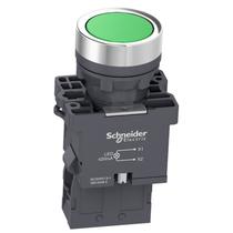 Botão de Impulsão Iluminado 22mm 1NA XA2EW33M1 Verde Schneider