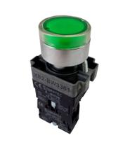 Botão de impulso Iluminado metálico BW3561 24Vcc/Vca 1NA