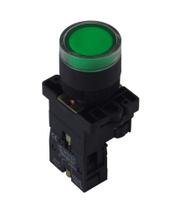 Botão de impulso Iluminado plástico EW3461 24Vcc/Vca 1NF
