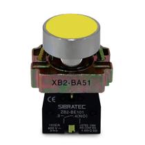 Botão de Impulso Metálico AMPB6Y ou XB2-BA51 1na Amarelo Sibratec