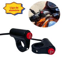 Botão De Luz De Emergência Para Motocicleta Em Alumínio, Interruptor De Sinal De Advertência Duplo Botão De Luz De Emergência Para Motocicleta Em Alumínio, Interruptor De Sinal De Advertência Duplo