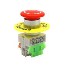 Botão De Parada De Emergência Vermelho Tipo Cogumelo 660V 10A DPST Com Trava Automática Para