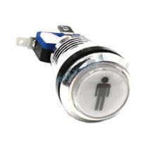 Botão De Pressão Iluminado Em LED Cromado De 33mm 12v 5v Para Jogos De Arcade, Seleção De Moeda,