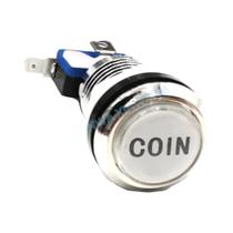 Botão De Pressão Iluminado Em LED Cromado De 33mm 12v 5v Para Jogos De Arcade, Seleção De Moeda,