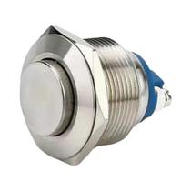 Botão De Pressão Momentâneo Retroiluminado De Metal Para Liga/Desliga, Tipo Bola Plana Alta