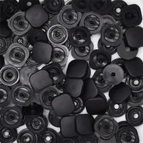 Botão de Pressão Quadrado Plástico 15mm - 50 Unidades