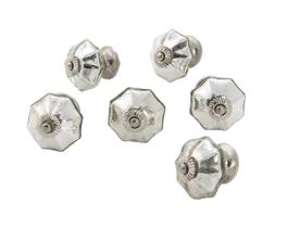 Botão de vidro Mercury Scallop Knob Dritz Home Silver (6 peças)