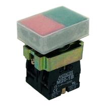 Botão Duplo 1na+1nf Verde e Vermelho Metaltex