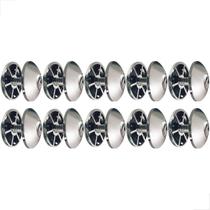 Botão Duplo De Metal Cromado C/ 10 Unidades Acabamento Vidro Botão Duplo De Metal Cromado C/ 10 Unidades Acabamento Vidro