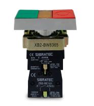 Botão Duplo Liga/Desliga Iluminado Retangular Metálico BW8365 220V 1NA+1NF