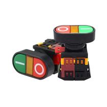 Botão Duplo Liga E desliga Com Ressalto Iluminado Norma Nr12