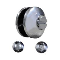 Botão duplo metal cromado zamac para vidro 22 mm bv22 trimac