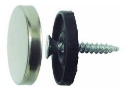 Botão Fixa Espelho Vidro Com Furo Inox Marcenaria 10 Uni.