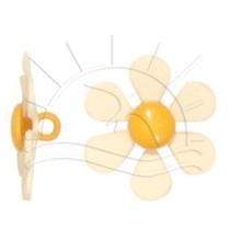 Botão Flor Branco/Amarelo - 4 unid Botão Flor Branco/Amarelo - 4 unid