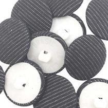 Botão Forrado Preto 28mm com Pé 12Un 24Un 48Un confecção artesanatos camisas casaco Botões 44498V