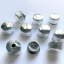 Botão Francês Metal Para Espelhos Com Parafusos 6 Unidades
