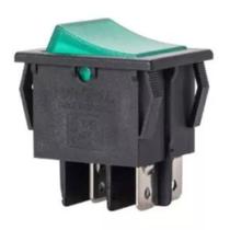 Botão gangorra interruptor bipolar 10a iluminação verde 29223 margirius
