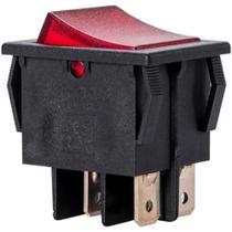 Botão gangorra interruptor bipolar 10a iluminação vermelho 29223 margirius